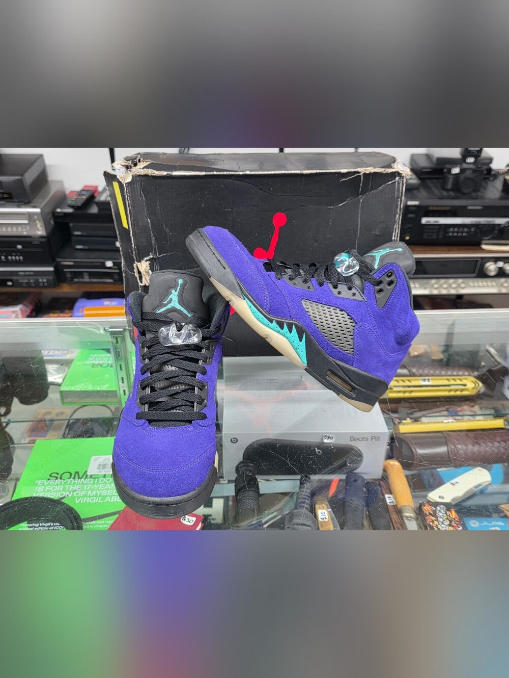 Nike Air Jordan 5 Retro Alternate Grape Purple/Black Suede 136027-500 Size 9.5